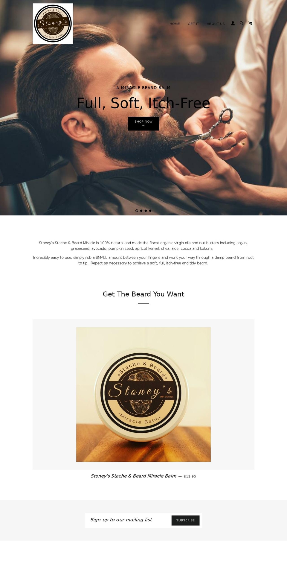 stoneysstacheandbeard.com — Shopify storefront screenshot