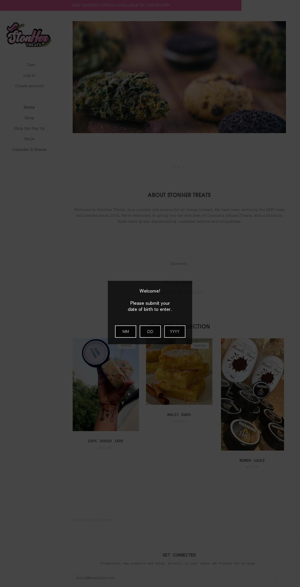 stonhertreats.com shopify website screenshot