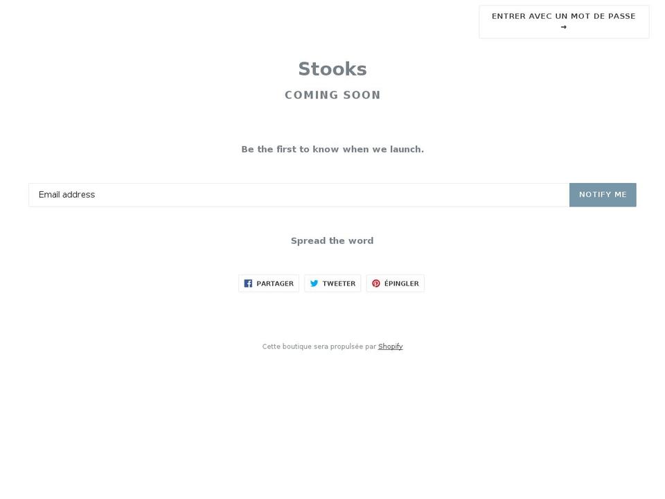 stooks.myshopify.com shopify website screenshot