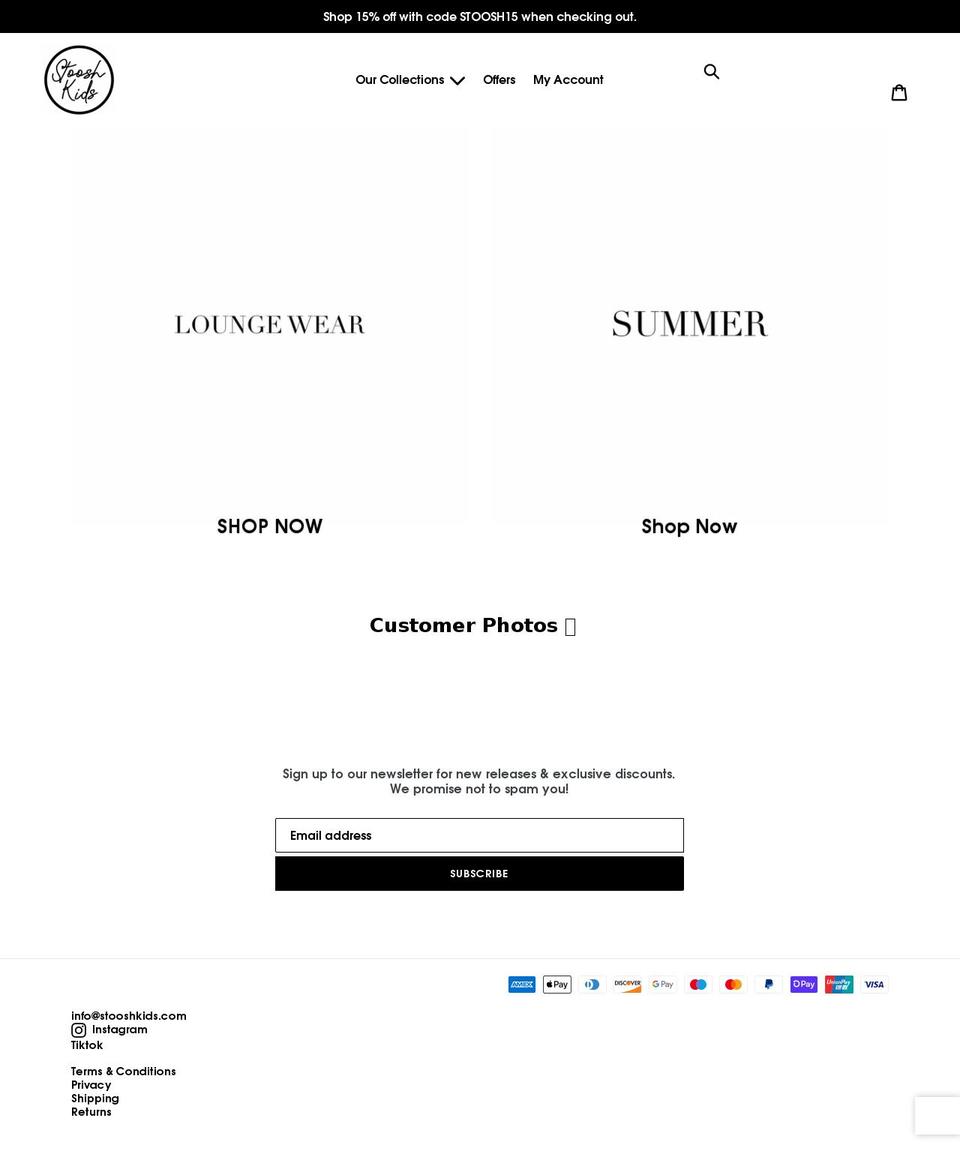 stooshkids.com shopify website screenshot