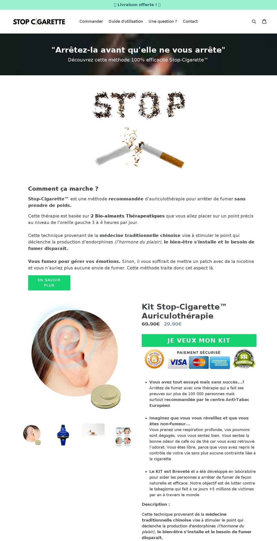 stop-cigarette.info shopify website screenshot