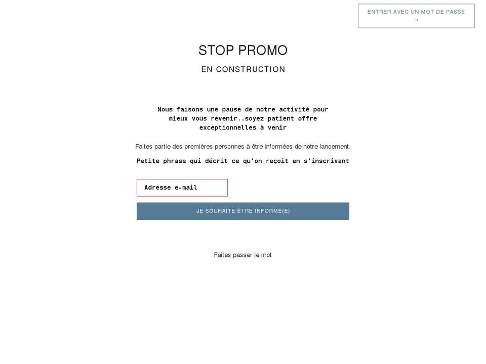 stop-promo.com shopify website screenshot