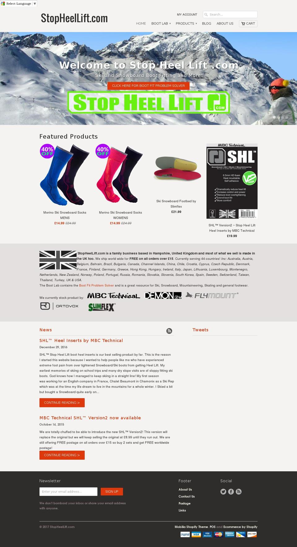 stopheellift.com shopify website screenshot