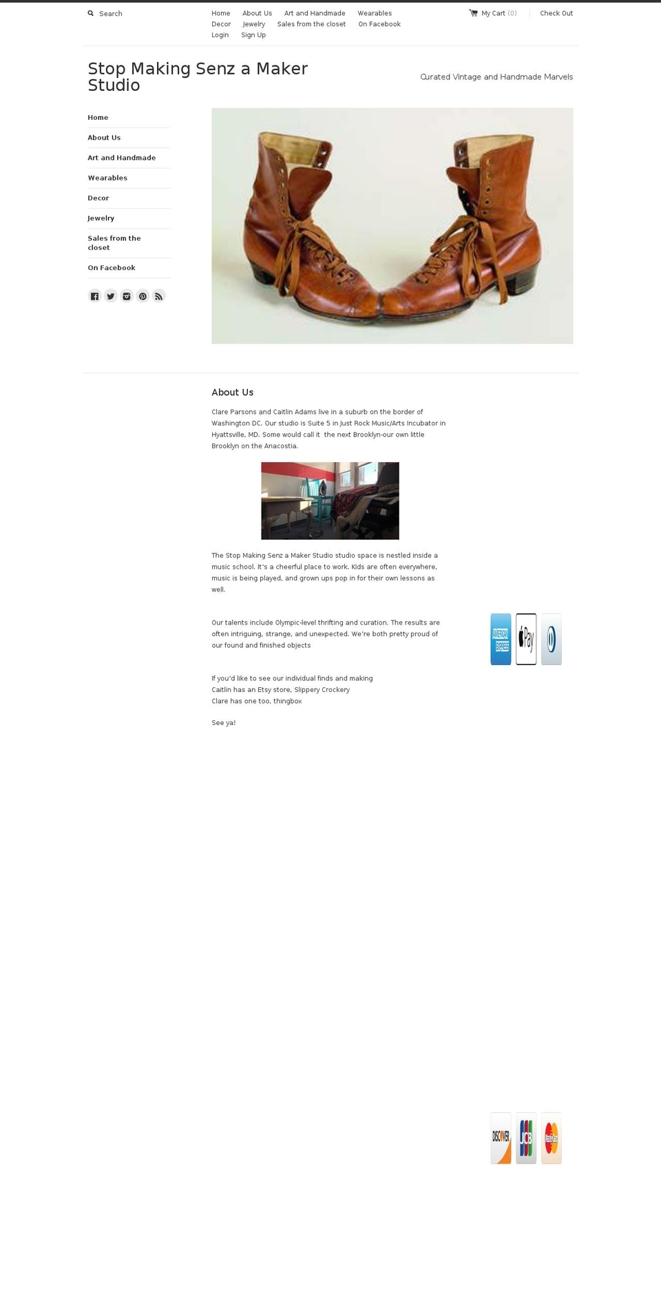 stopmakingsenz.com shopify website screenshot