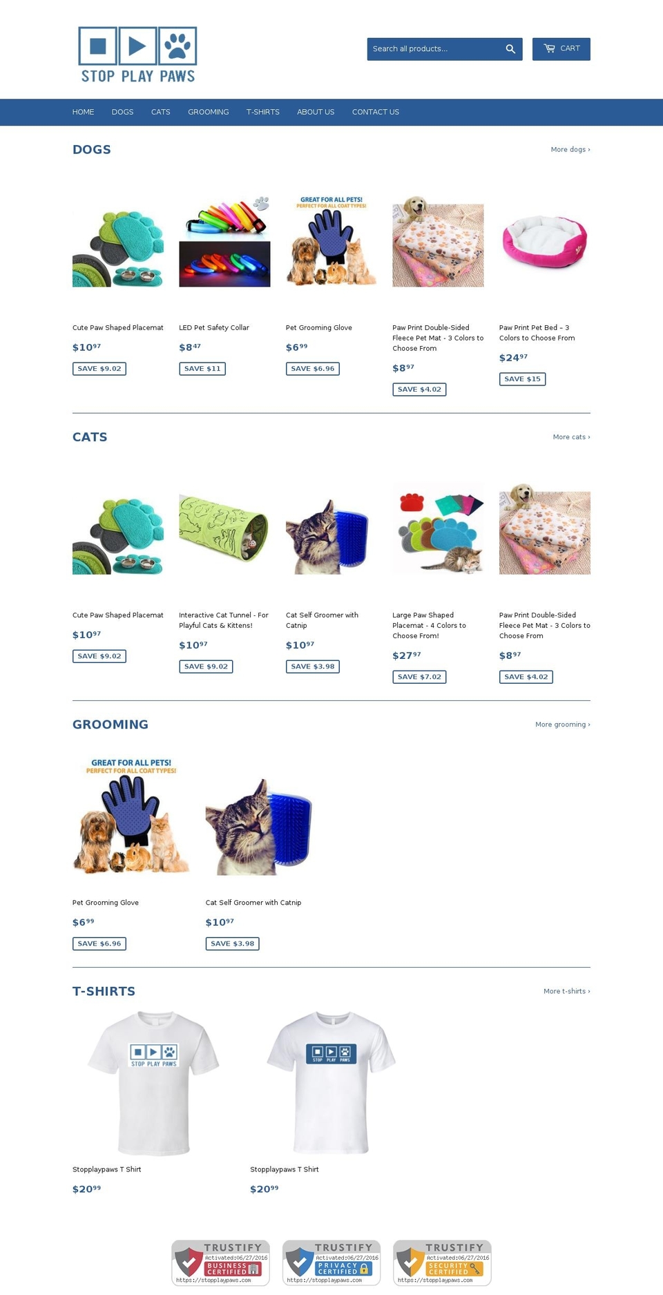 stopplaypaws.com — Shopify storefront screenshot