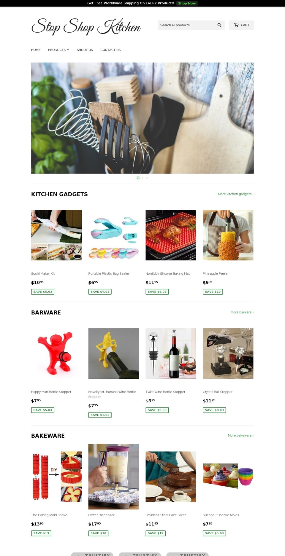 stopshopkitchen.com — Shopify storefront screenshot