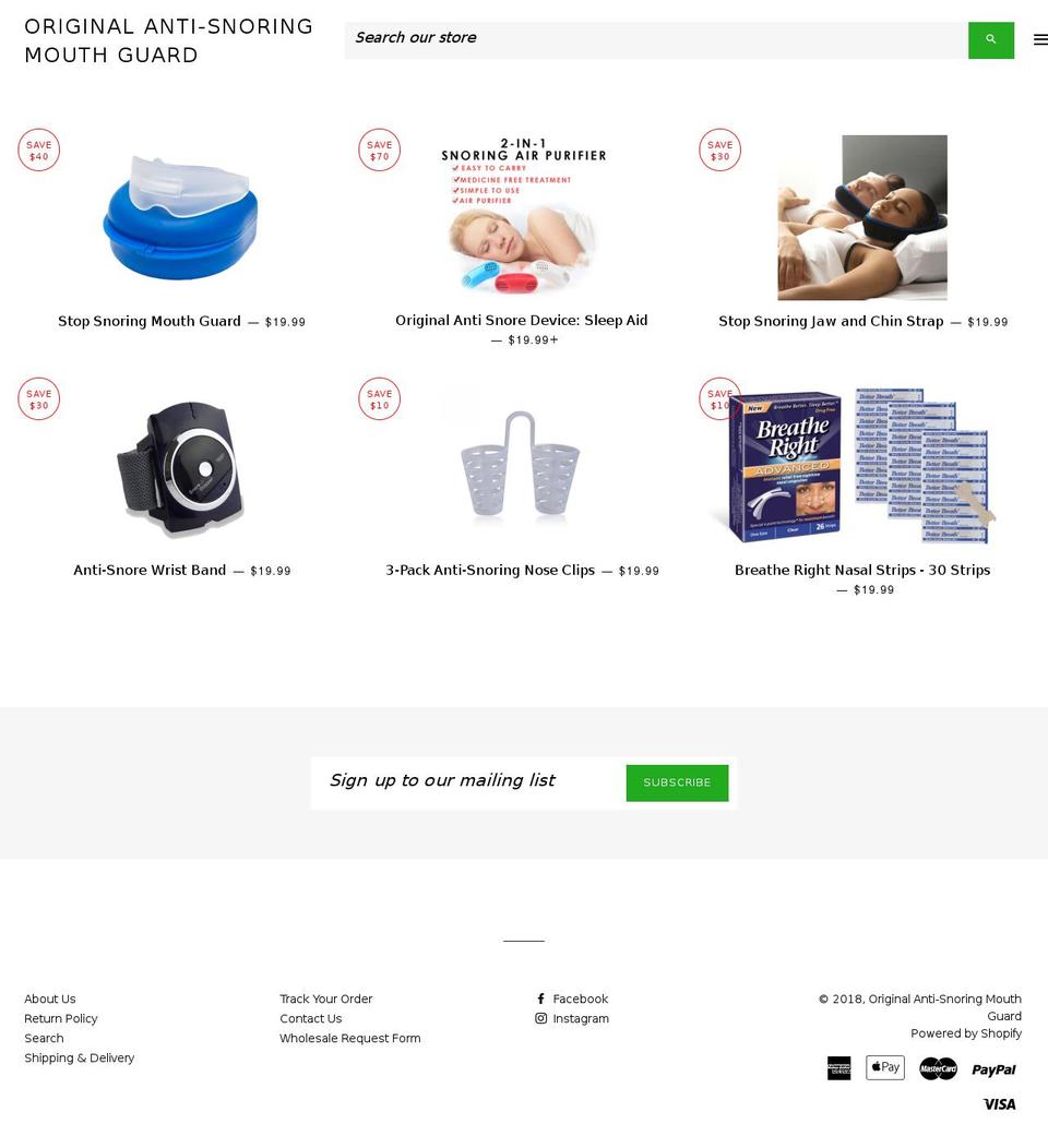 freeship-style-theme Shopify theme site example stopsnoringgaurd.com