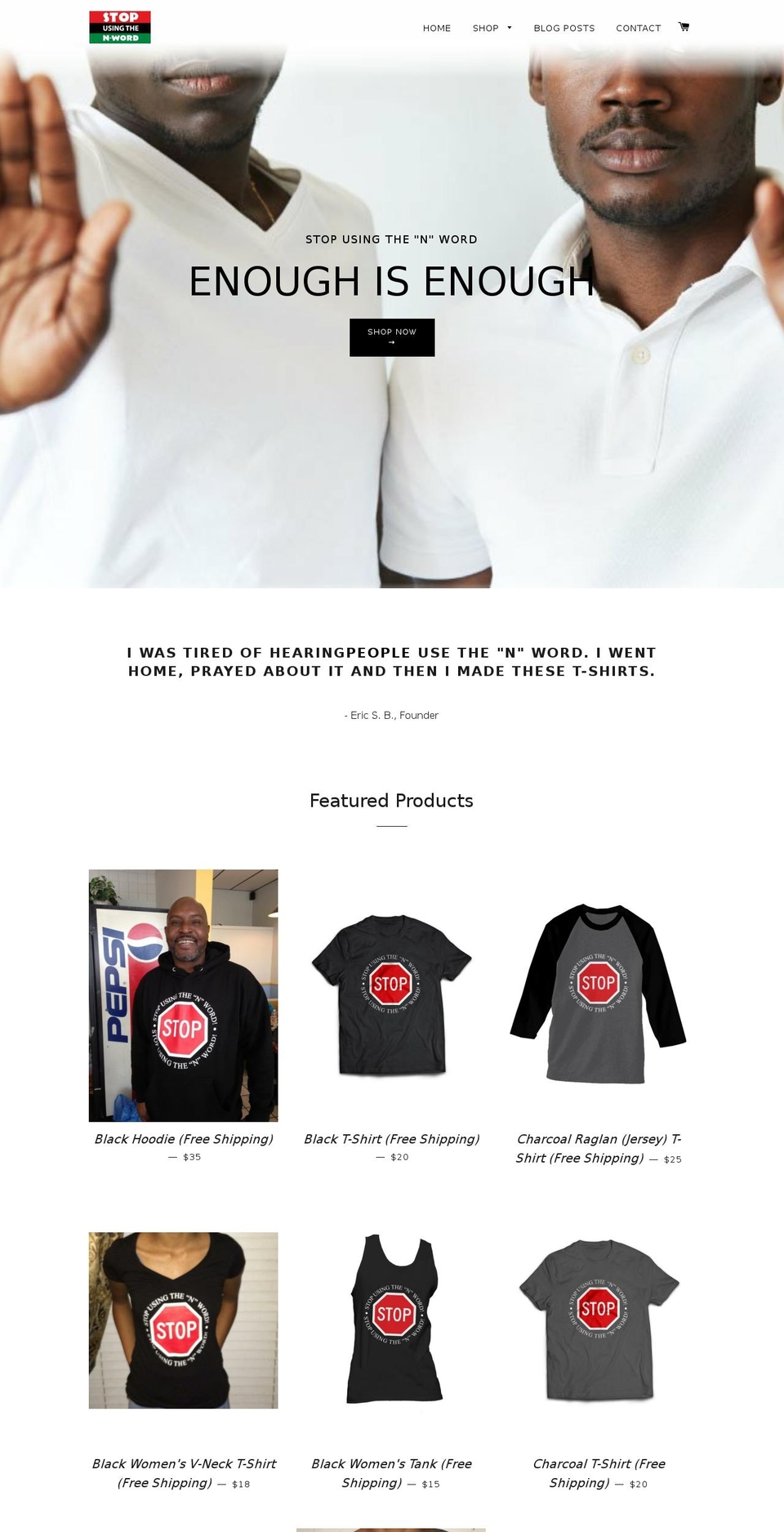 stopusingthenword.org shopify website screenshot