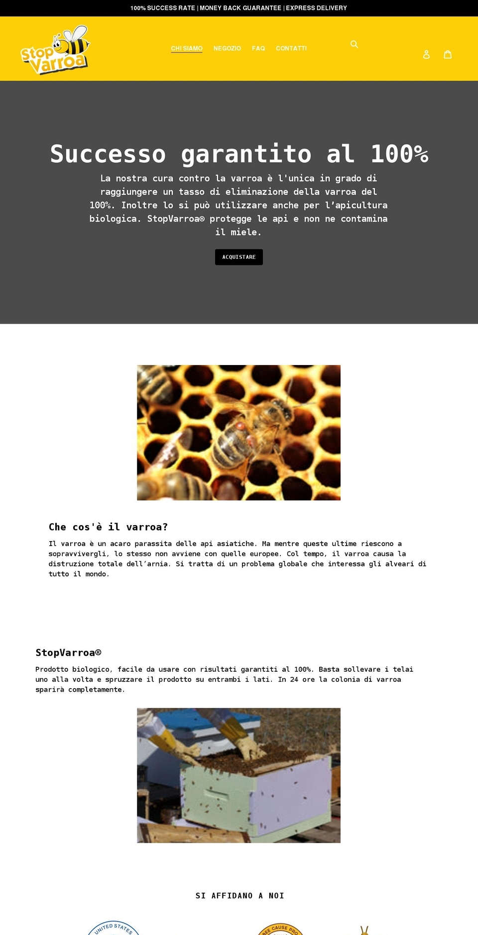 stopvarroa.it shopify website screenshot