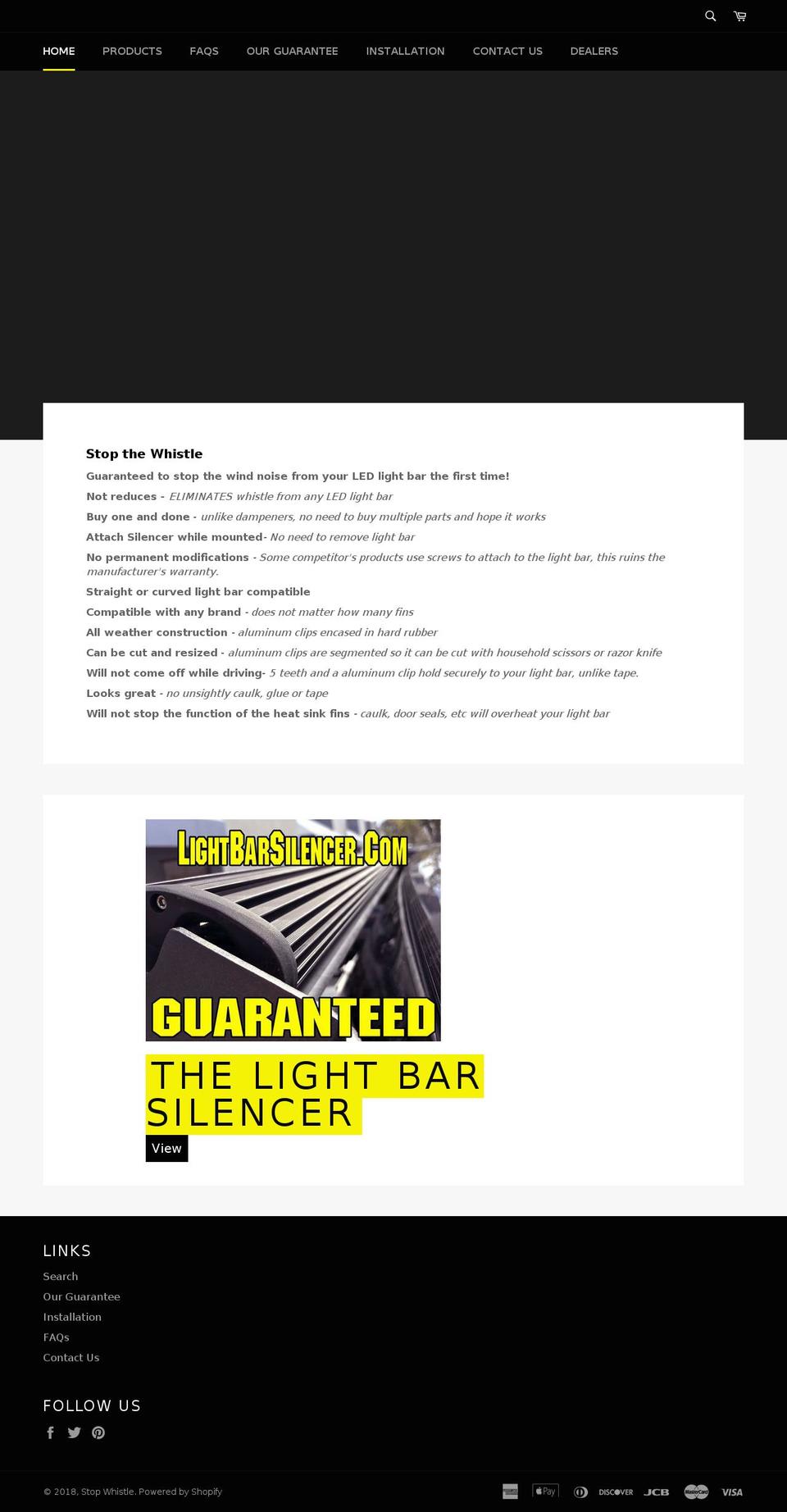 stopwhistle.com shopify website screenshot