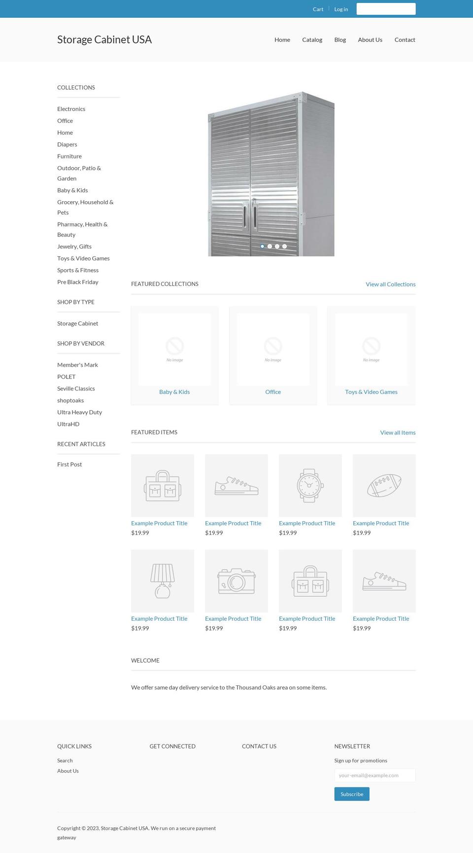 storagecabinetusa.com shopify website screenshot