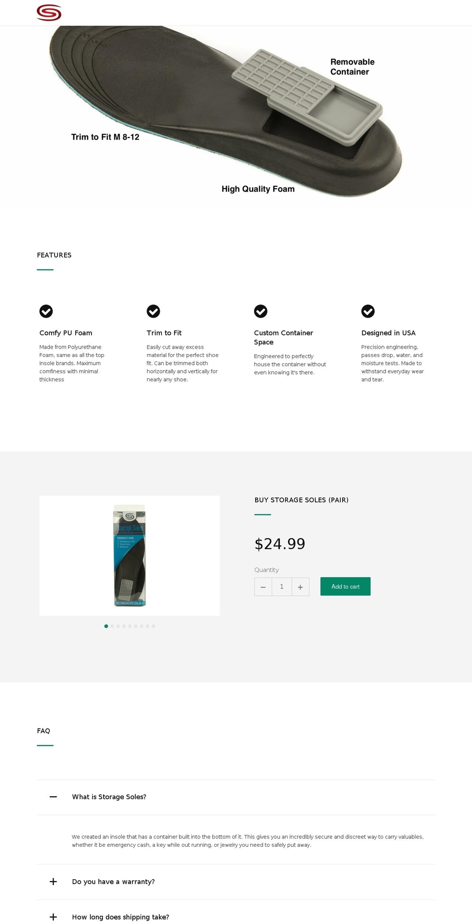 storagesoles.com — Shopify storefront screenshot