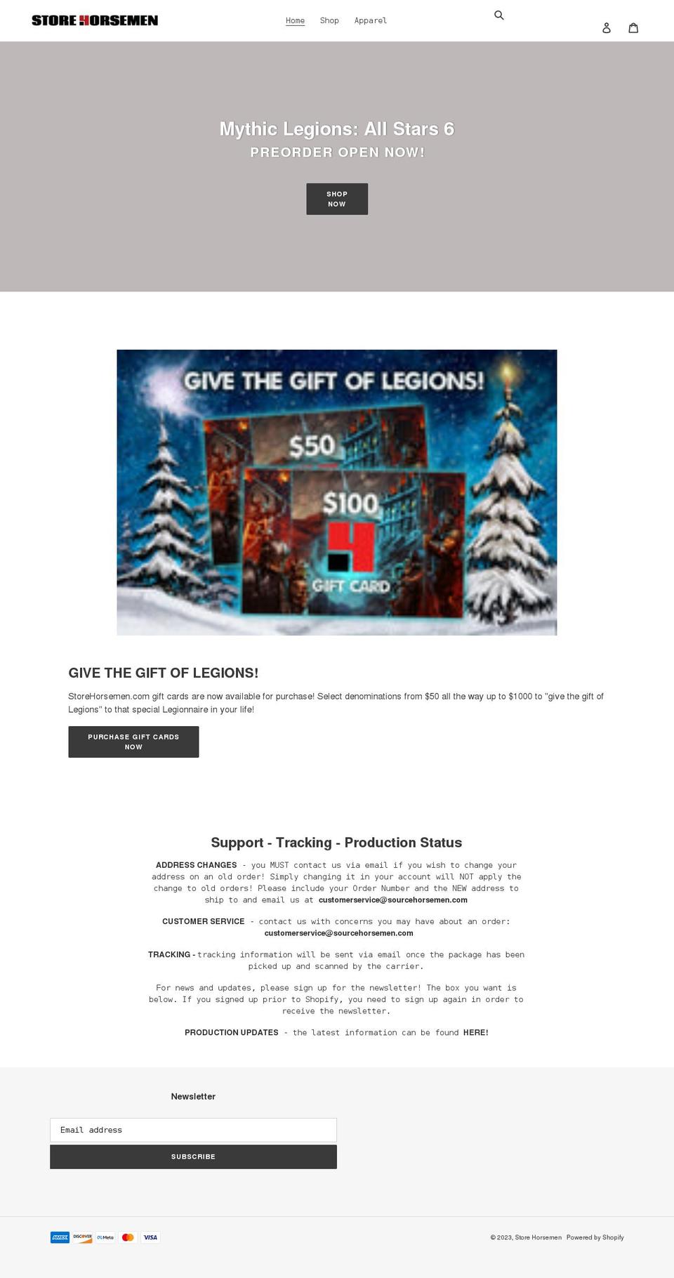 store-horsemen.myshopify.com shopify website screenshot