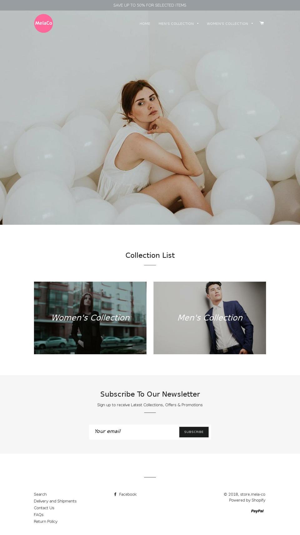 store-mela-co.myshopify.com shopify website screenshot