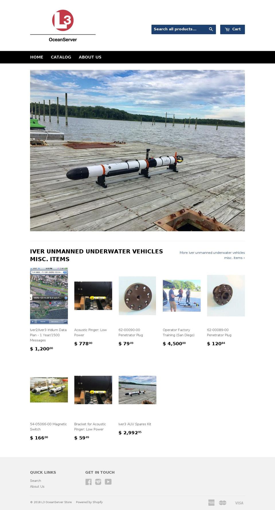 store-oceanserver.com shopify website screenshot