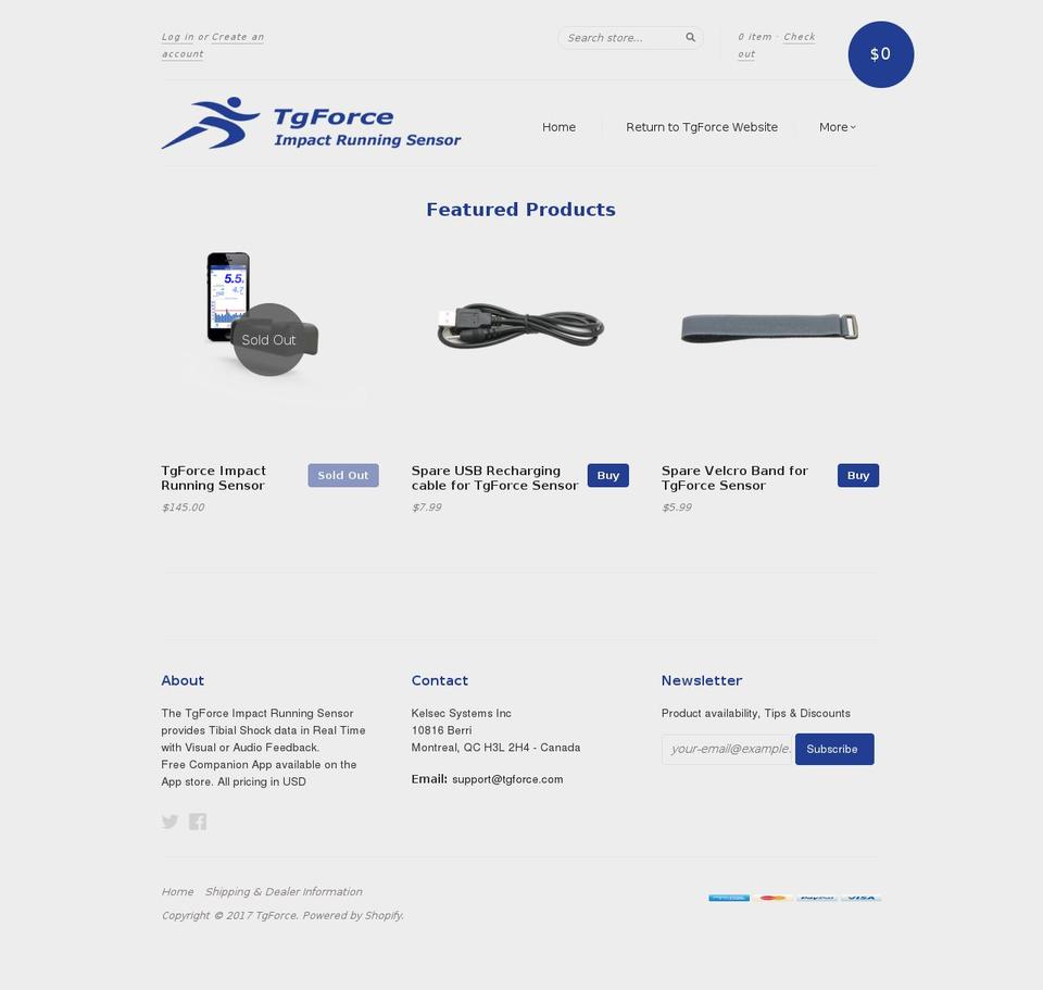 store-tgforce.com shopify website screenshot