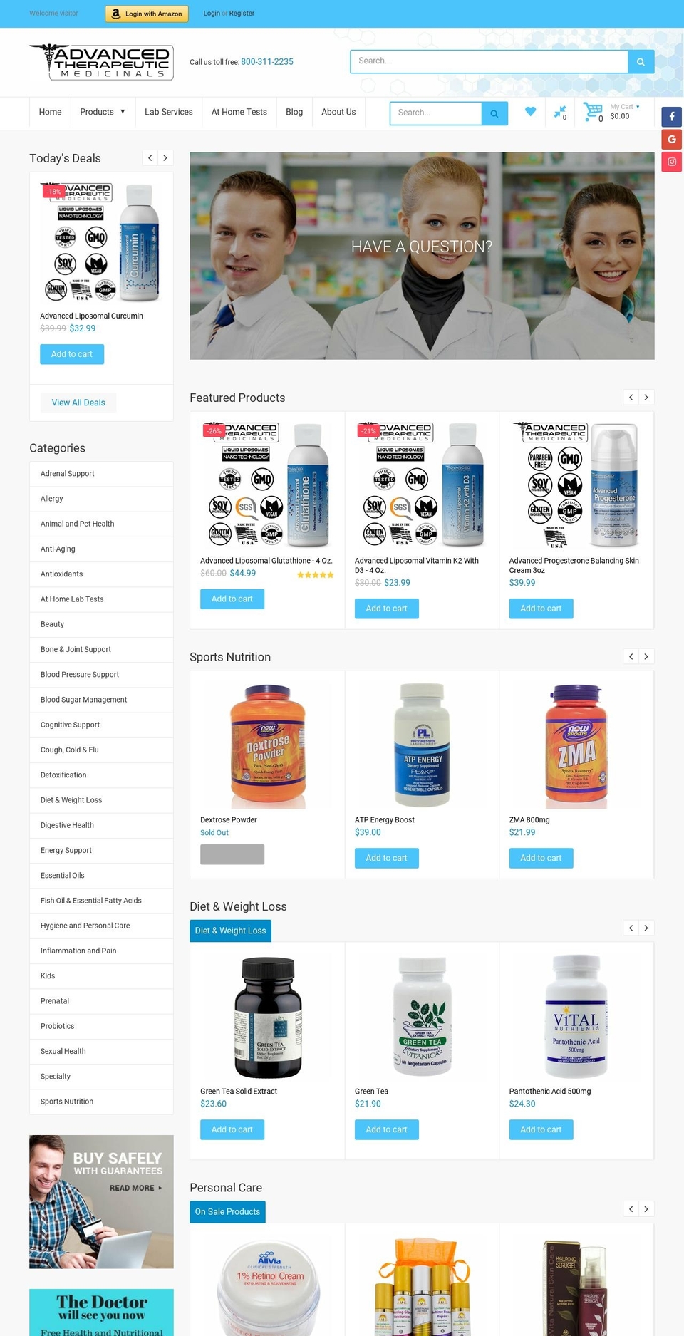 store.advancedtherapeuticmedicinals.com shopify website screenshot