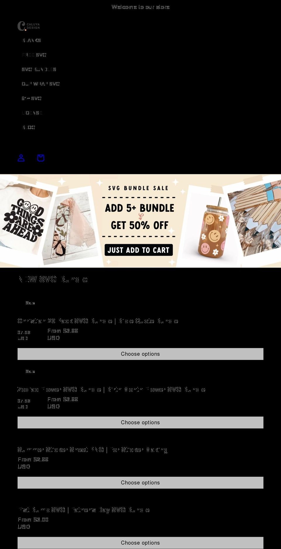 store.caluyadesign.com shopify website screenshot