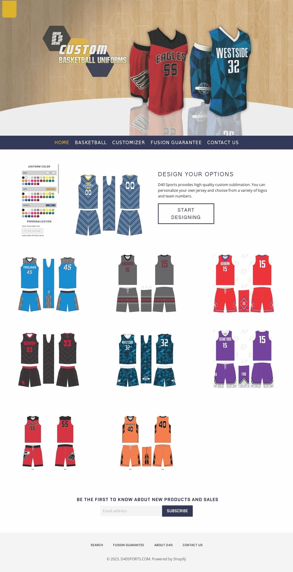 store.d40sports.com shopify website screenshot