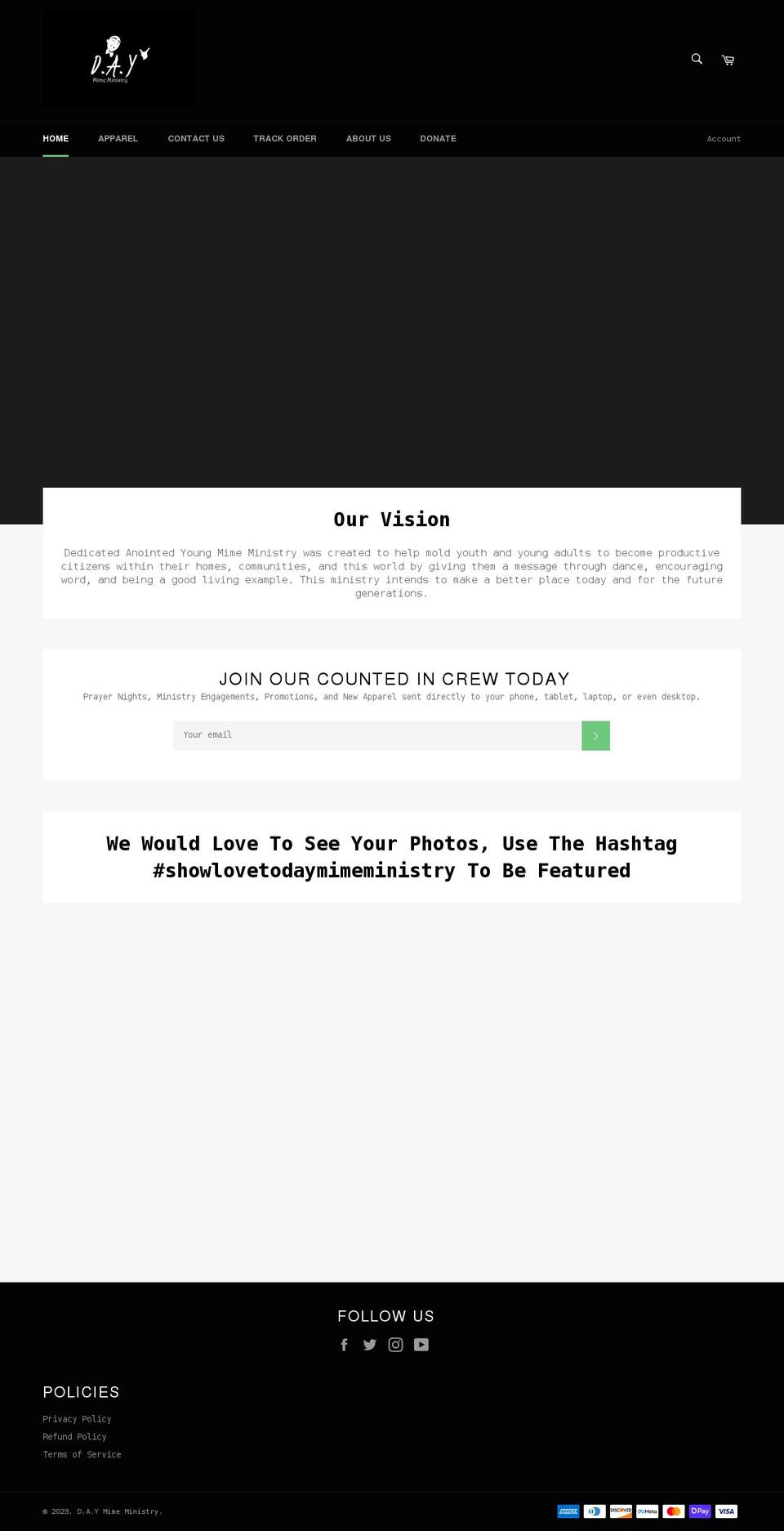 store.daymimeministry.com shopify website screenshot