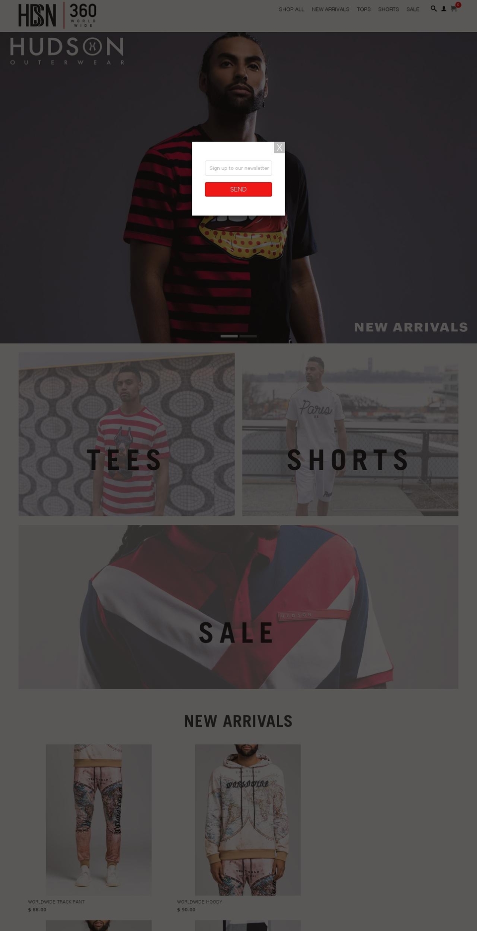 store.hudsonouterwear.com — Shopify storefront screenshot