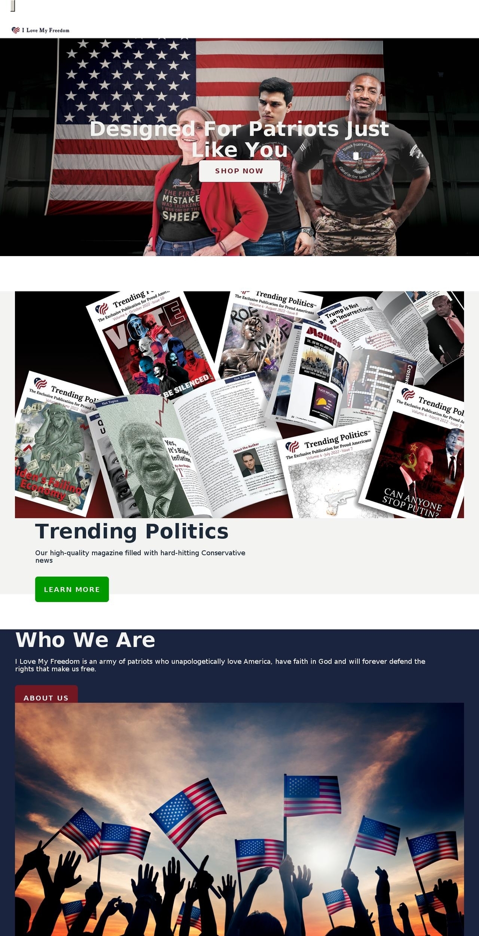 store.ilovemyfreedom.org shopify website screenshot