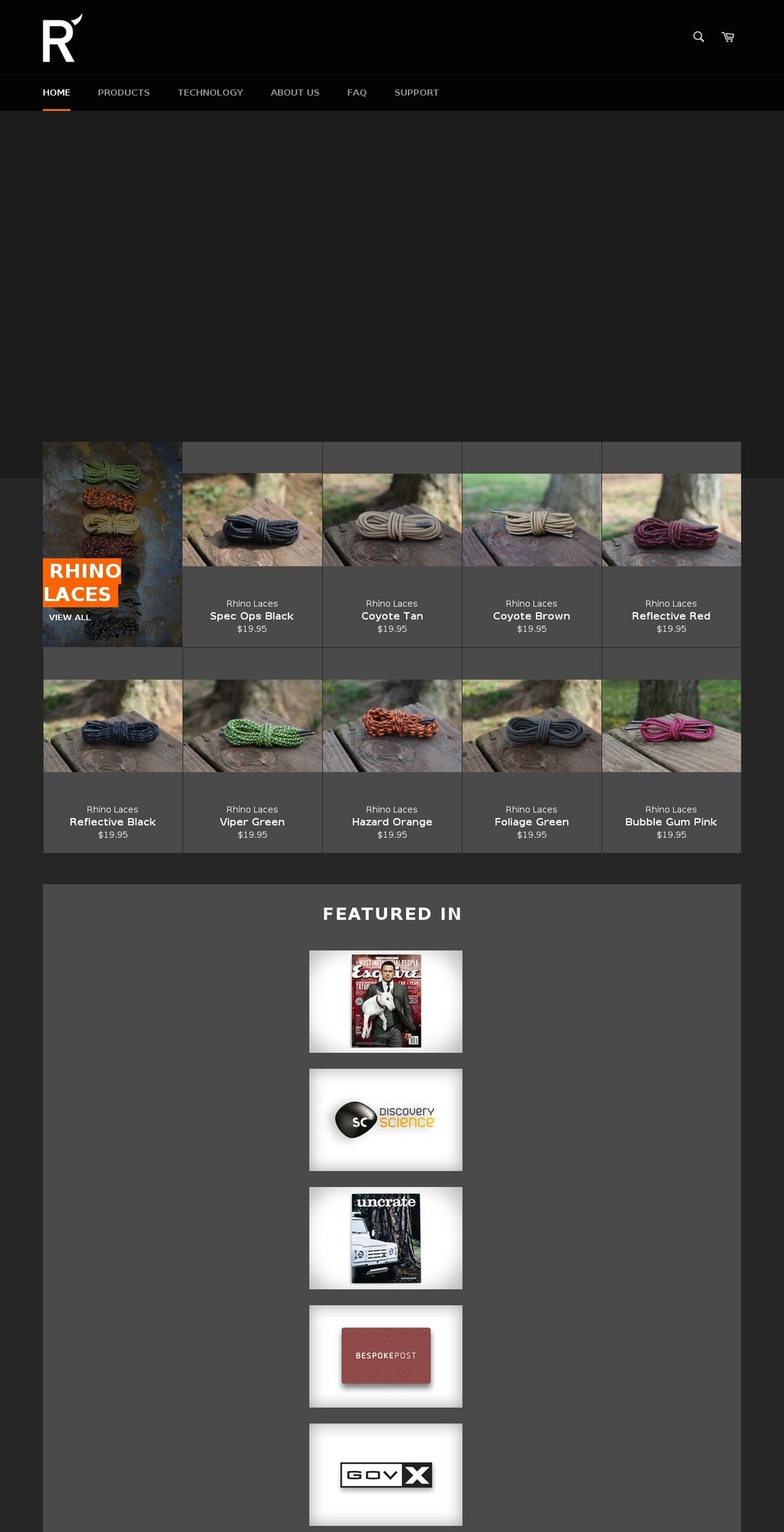 store.rhinolaces.com shopify website screenshot