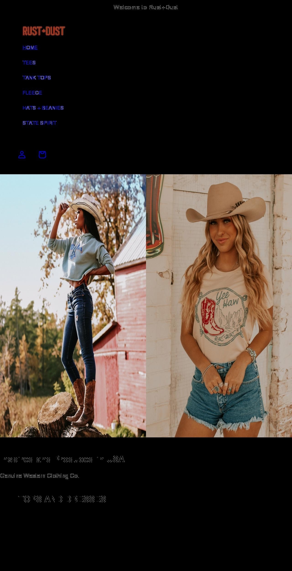 store.rustndustwear.com shopify website screenshot