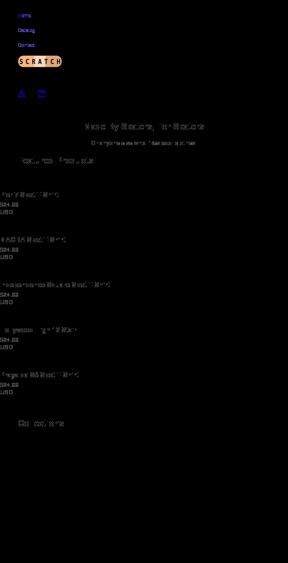 store.scratchskating.com shopify website screenshot