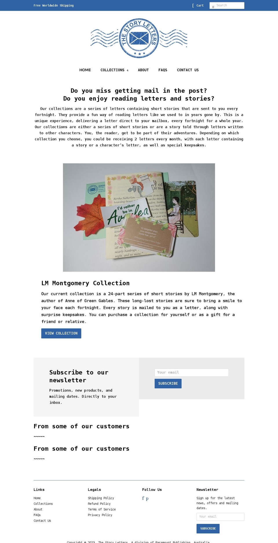 store.thestoryletters.com shopify website screenshot