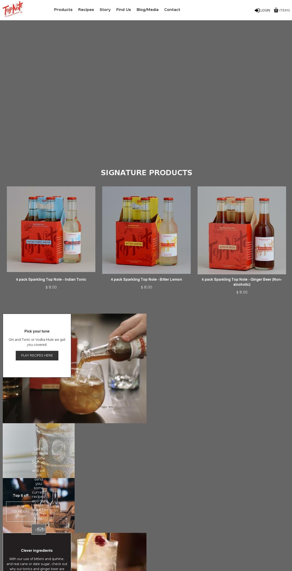 store.topnotetonic.com shopify website screenshot