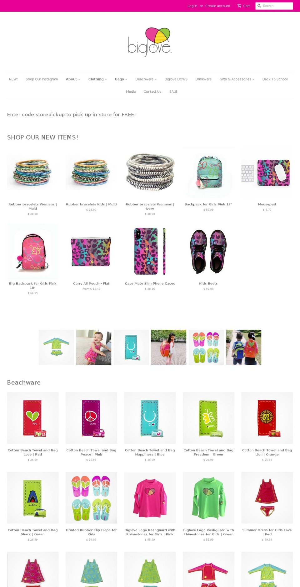 storebiglove.com — Shopify storefront screenshot