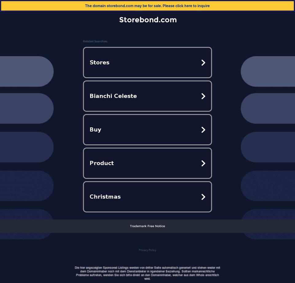 storebond.com shopify website screenshot