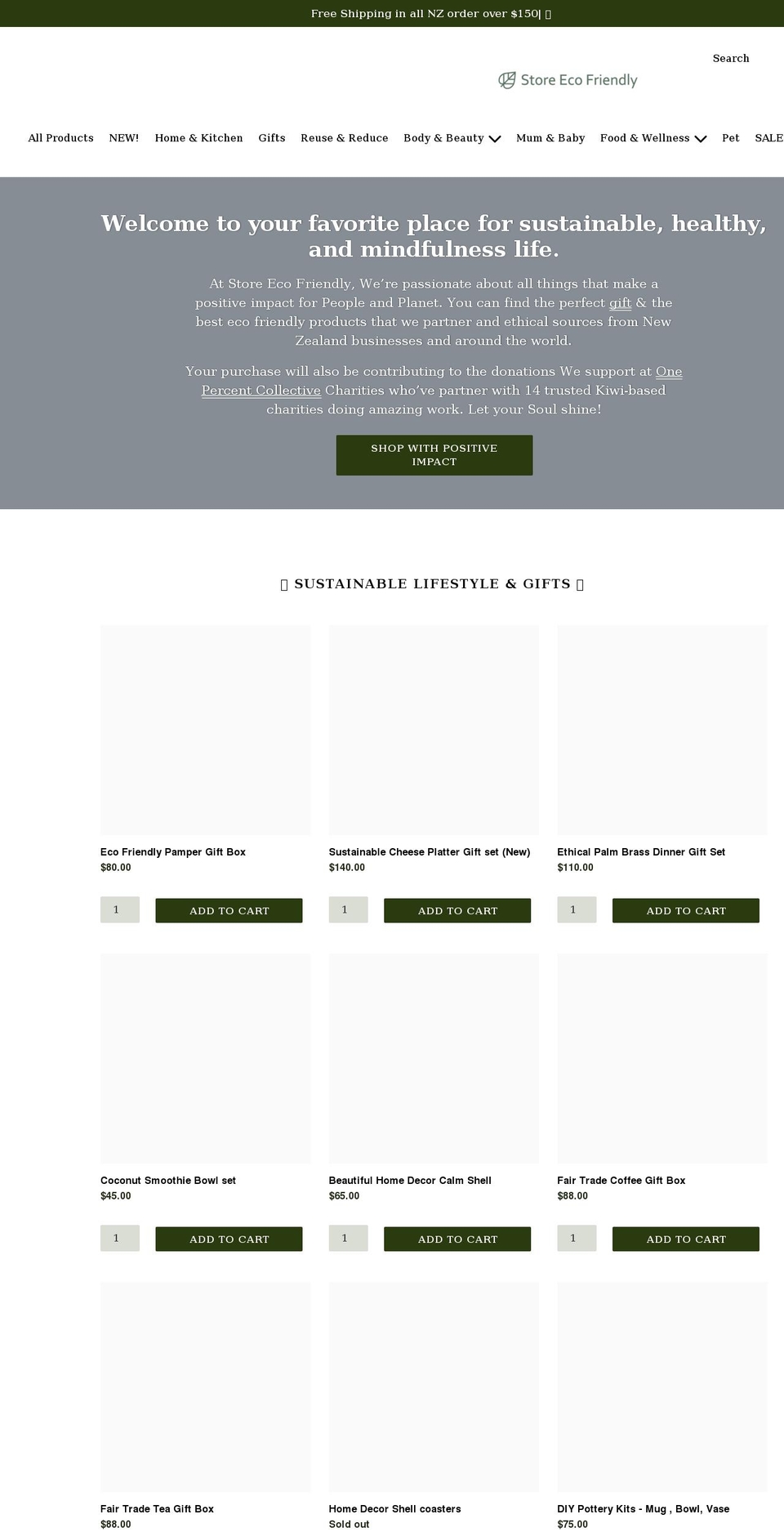 storeecofriendly.com shopify website screenshot