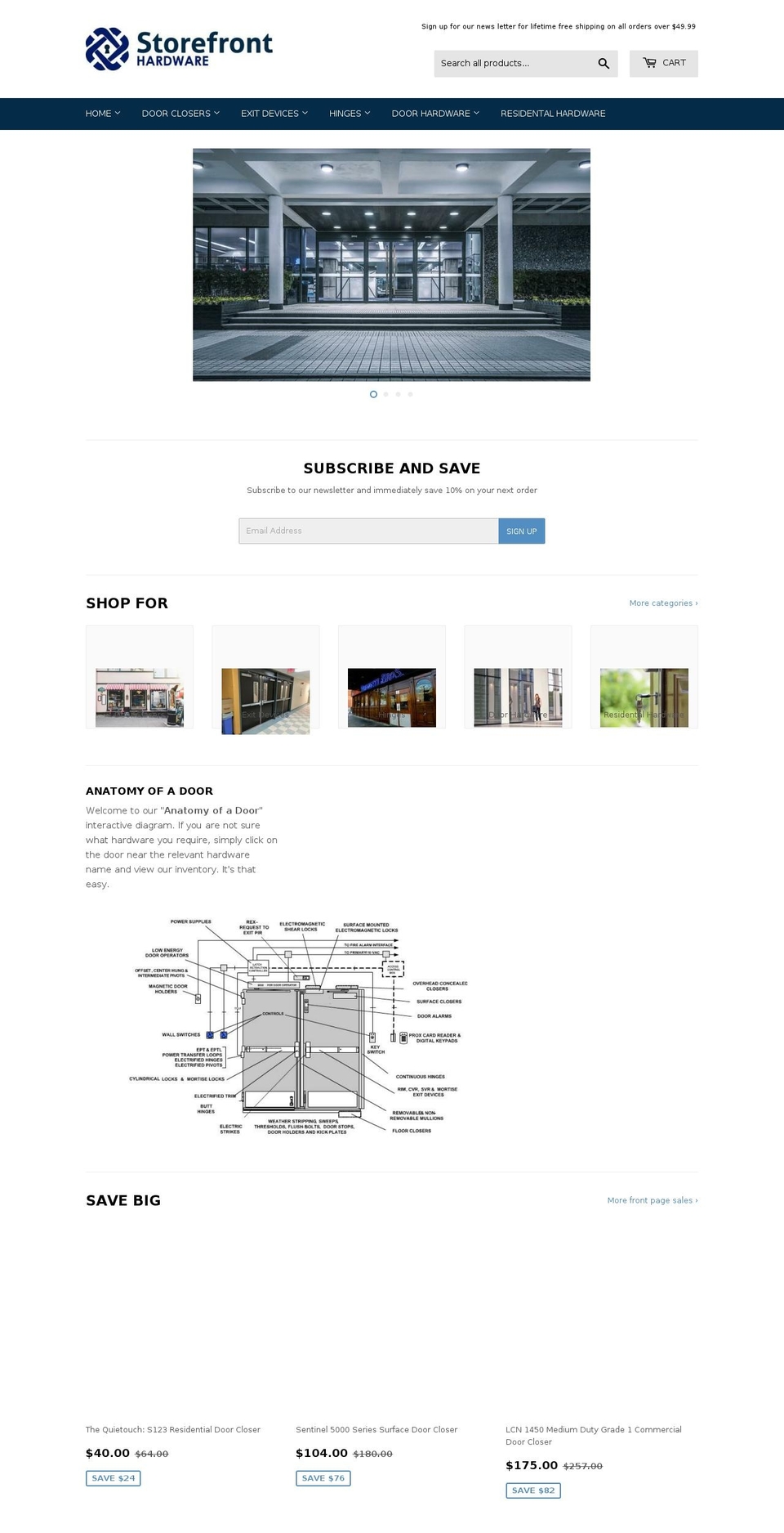 storefronthardware.org shopify website screenshot