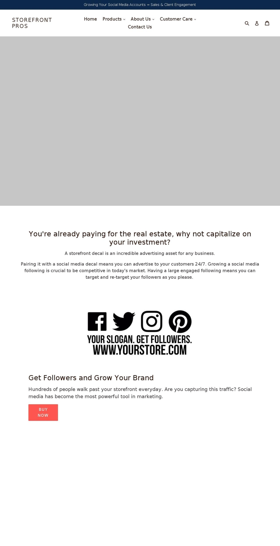 storefrontpros.com — Shopify storefront screenshot