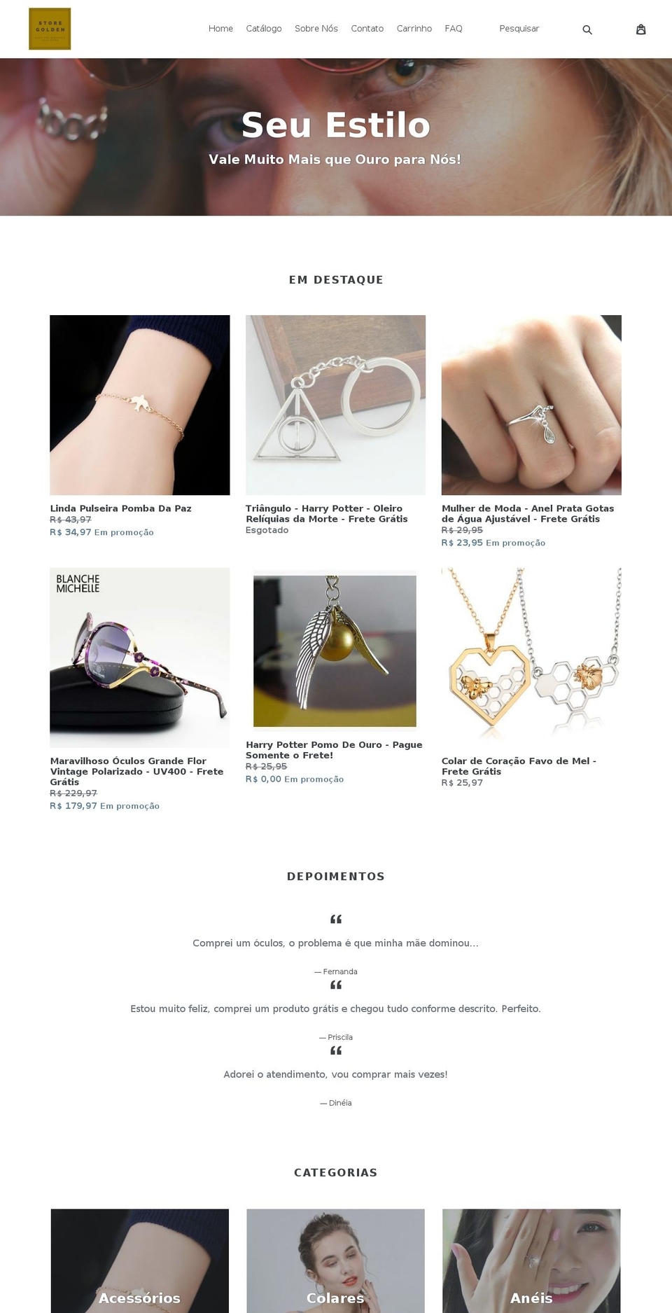 storegolden.com — Shopify storefront screenshot