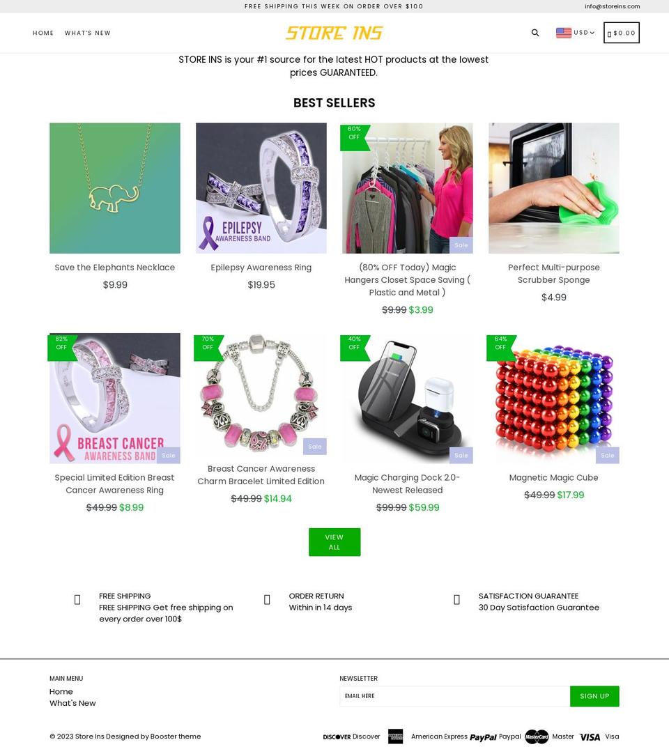storeins.com shopify website screenshot