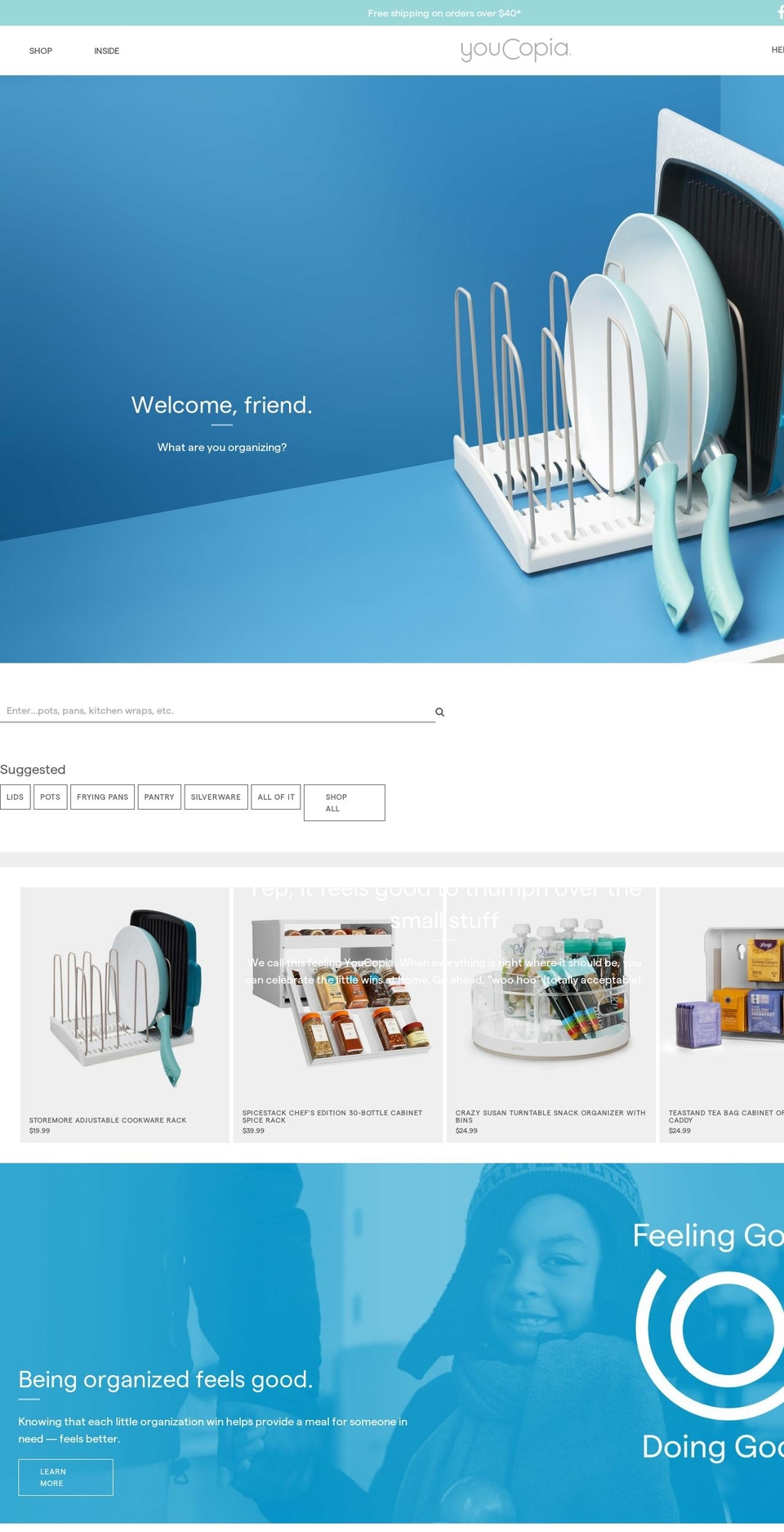 Youcopia 1.1 Shopify theme site example storemorecookwarerack.com