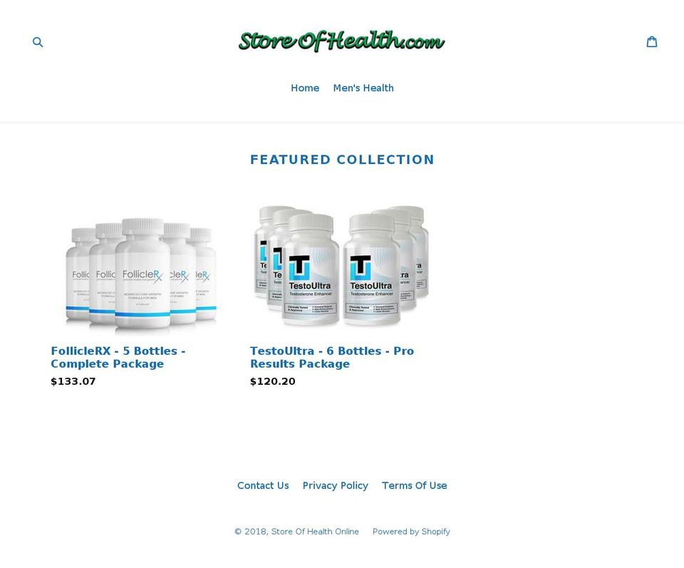 storeofhealth.com shopify website screenshot