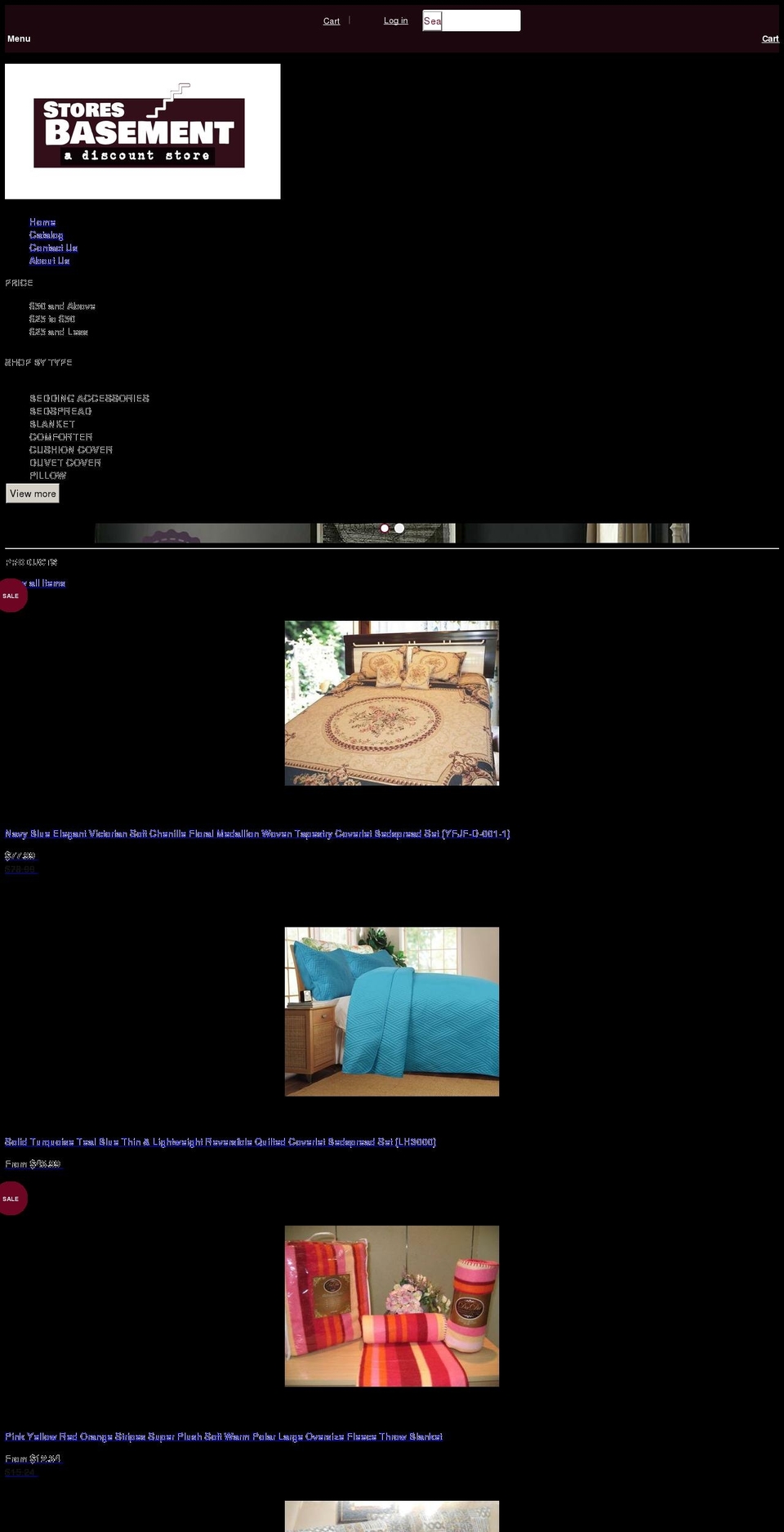 storesbasement.com — Shopify storefront screenshot