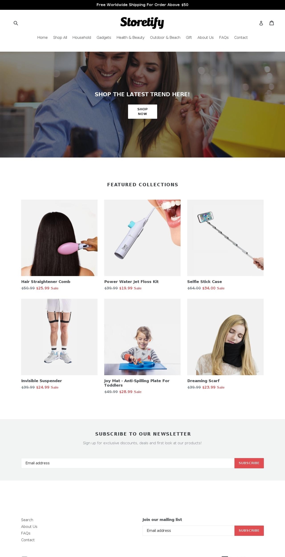 Stop Spying Shopify theme site example storetify.com