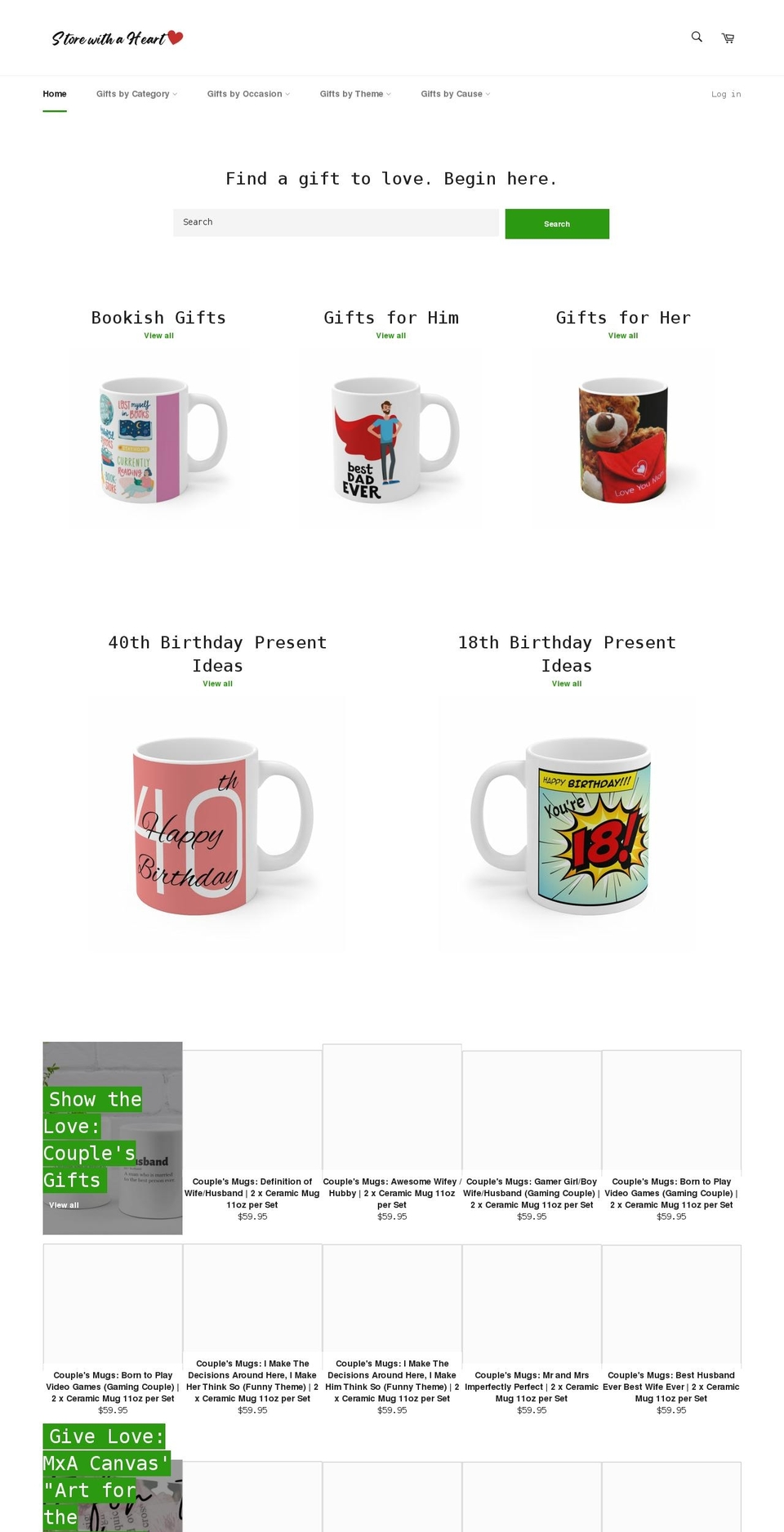 storewithaheart.com shopify website screenshot