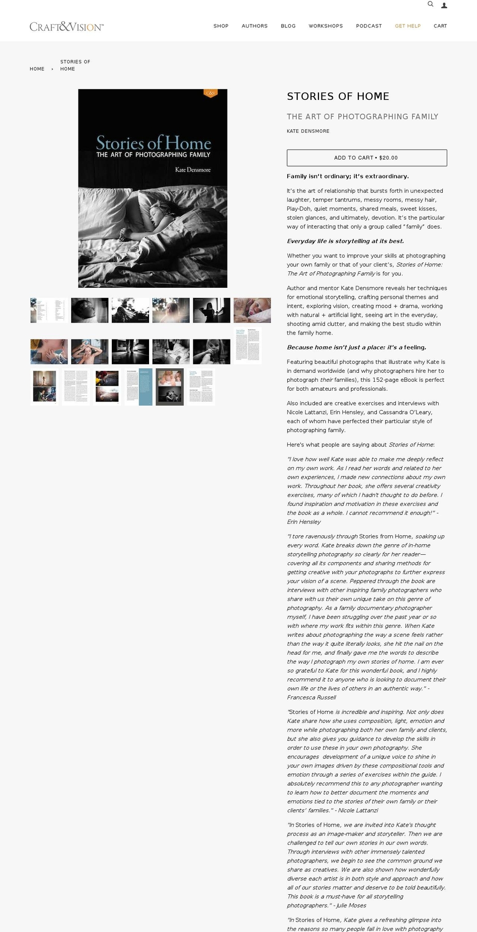 storiesofhome.net shopify website screenshot