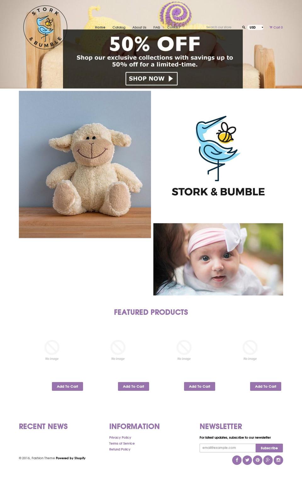 storkandbumble.com — Shopify storefront screenshot