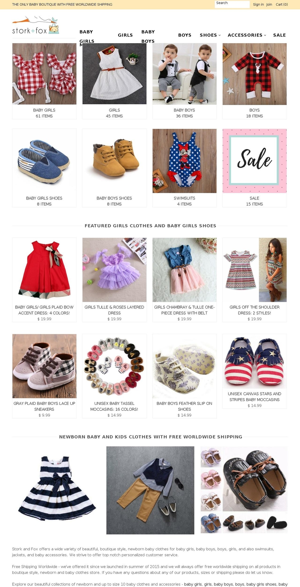 storkandfox.com shopify website screenshot