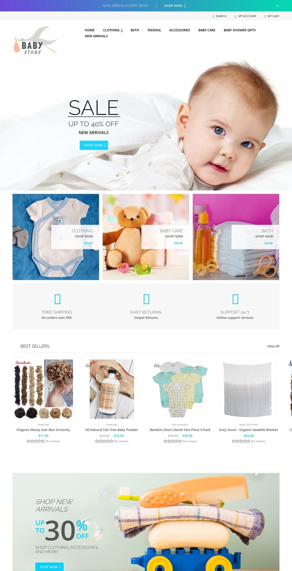 storkbabystore.com shopify website screenshot