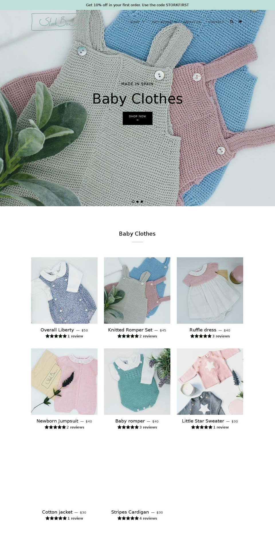 storkboxshop.com — Shopify storefront screenshot