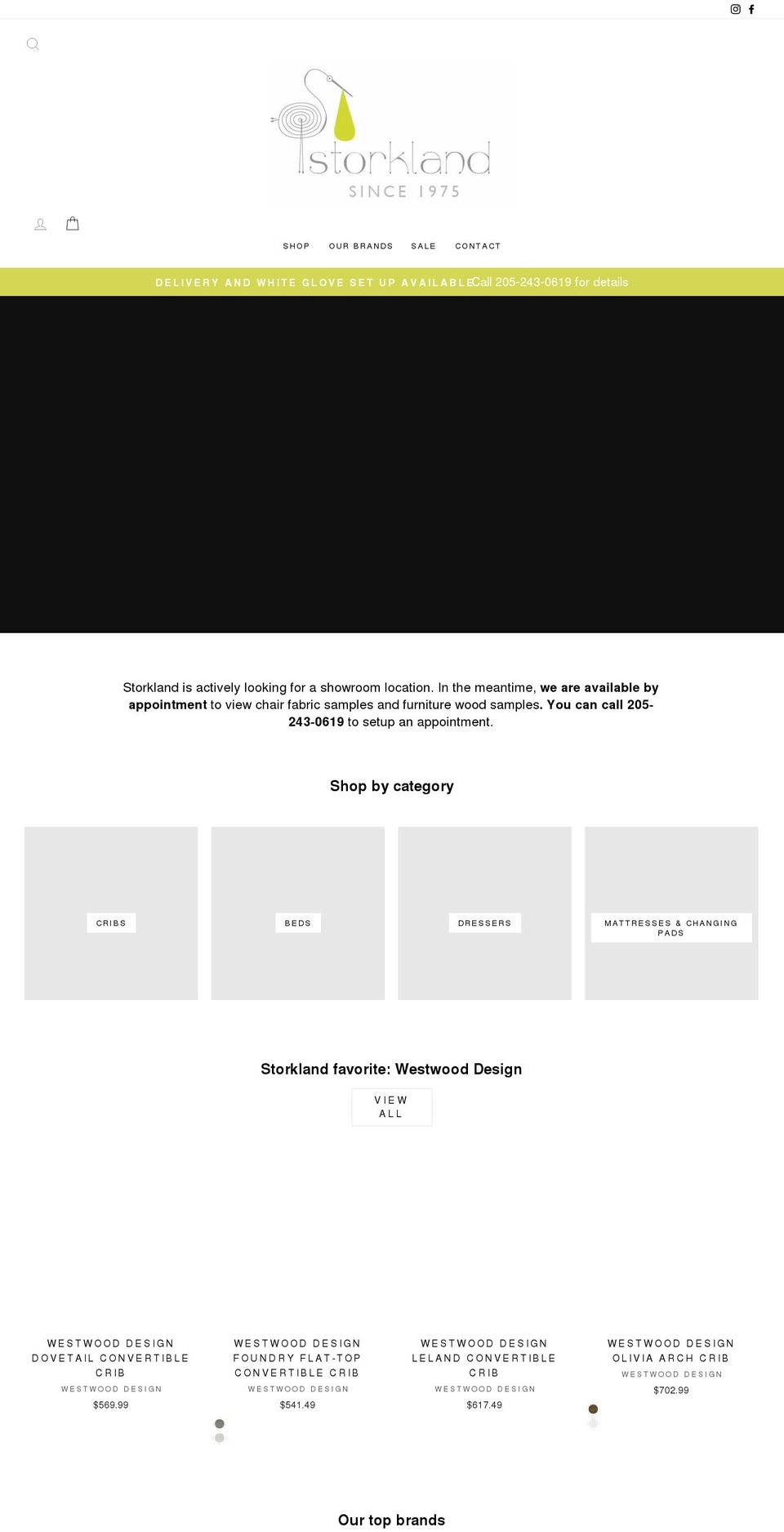 storklandbaby.com shopify website screenshot