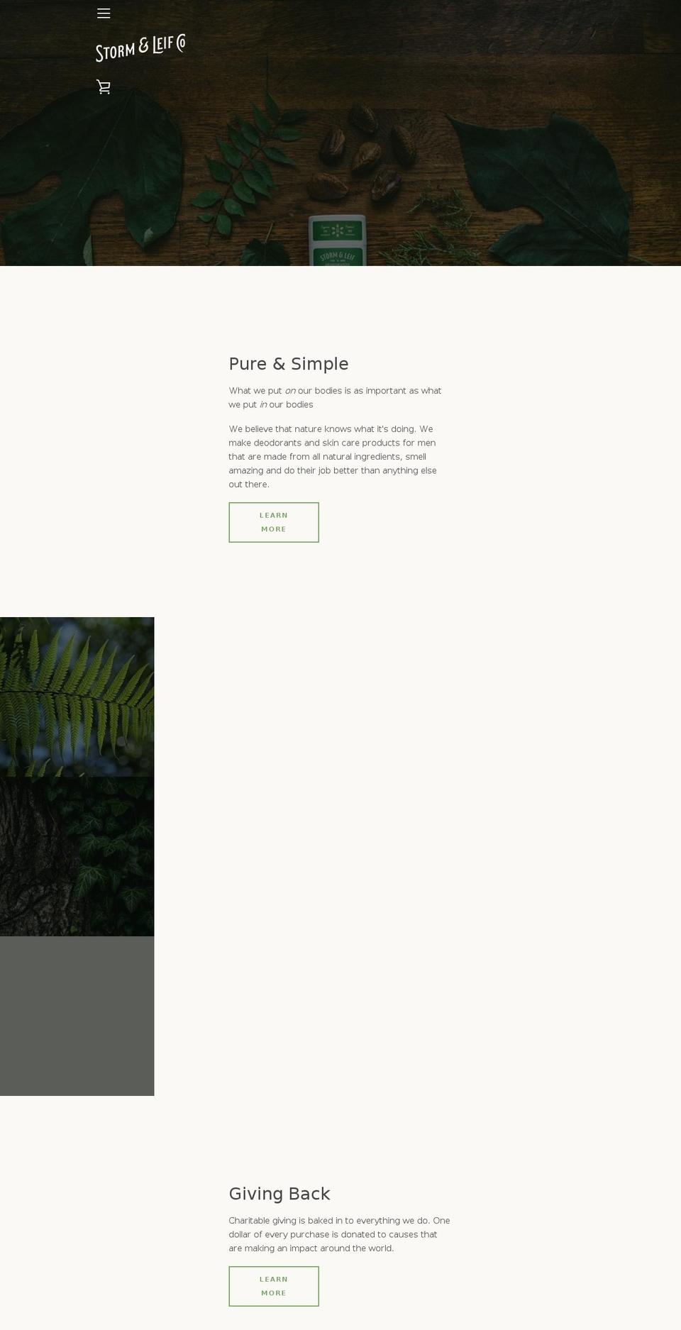 stormandleif.com — Shopify storefront screenshot